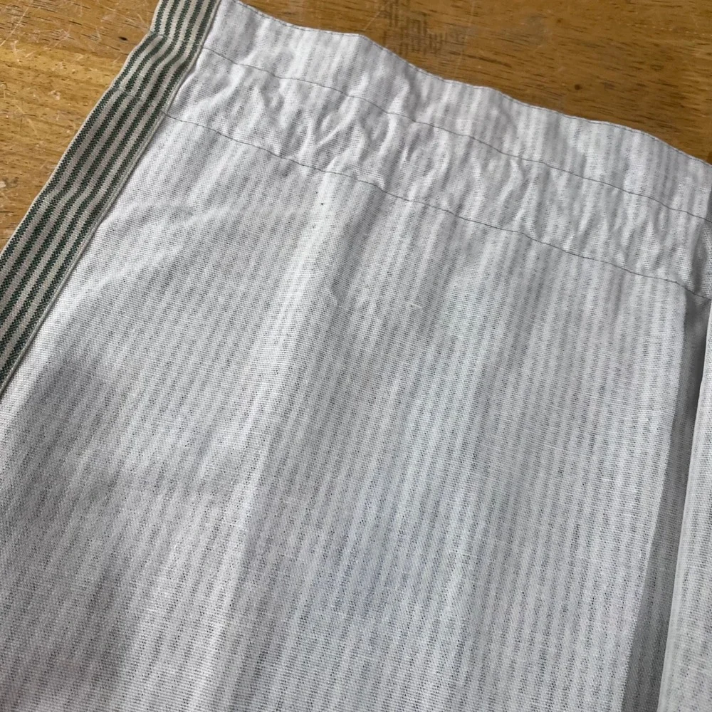 Waverly Classics Green Fern Striped Scalloped Valance Farmhouse Vtg 54x14